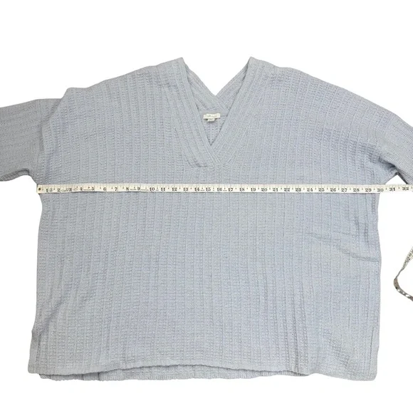 NWT J. Jill Plus Size 3x Chenille Knit Sweater Baby Powder Blue Hydrangea Preppy - Picture 5 of 6